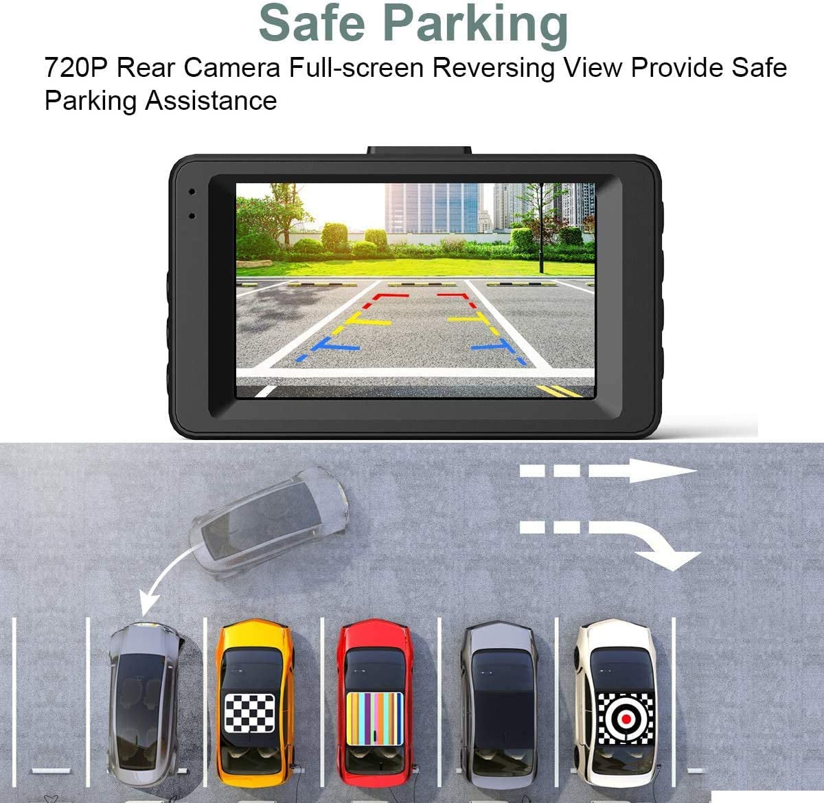 Front and Rear Dash Cam, Dash Cams 1080P FHD Dashboard Camera with 3" IPS Screen, Night Vision, 170° Wide Angle, Loop Recording, Motion Detection, Parking Monitor, G-Sensor, and SD Card Included