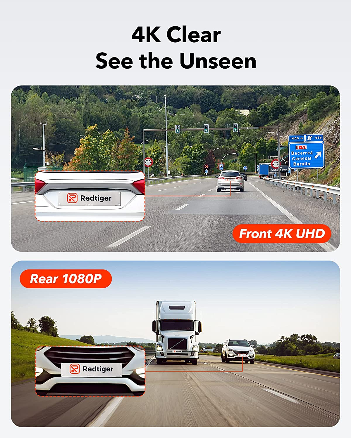 Full HD Car Dashboard Recorder with 4K/2.5K Front Rear Camera, 3.18” IPS Screen, Wi-Fi GPS Night Vision Loop Recording 170° Wide Angle WDR - Includes Free 32GB Card