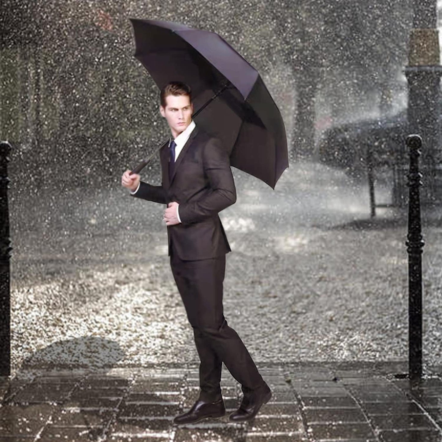 Extra Large Windproof Golf Umbrella - 62/68 Inch Diameter - Automatic Open with Double Canopy Vented Design - Designed to Withstand Rain and Wind - Ideal for Adults seeking Oversized Protection.