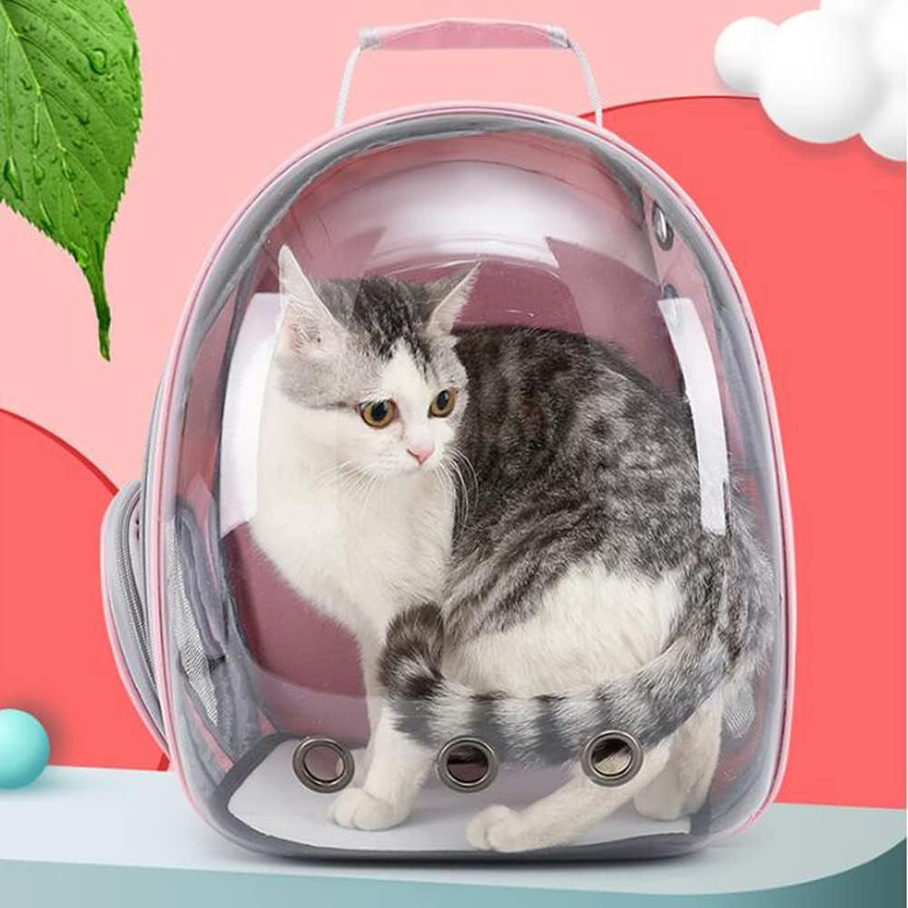 Expandable Cat and Dog Backpack Carrier with Clear Bubble Window: Ideal for Outdoor Adventures, Travel, Hiking, and Walking with Small Pets