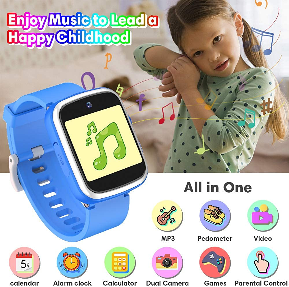 Kids Smart Watch: Perfect Birthday Gift for Boys and Girls Age 3-12. Features Built-in Selfie Camera, Multi-Function Touchscreen Smartwatch, and is Suitable for Ages 3-9.