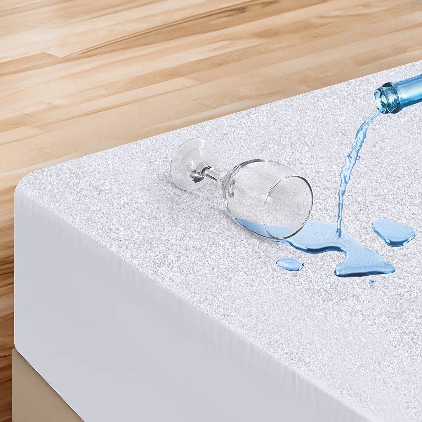 Waterproof Terry Top Mattress Protector Full/Double 200 GSM, Mattress Cover, Breathable, Fitted Style with Stretchable Pockets