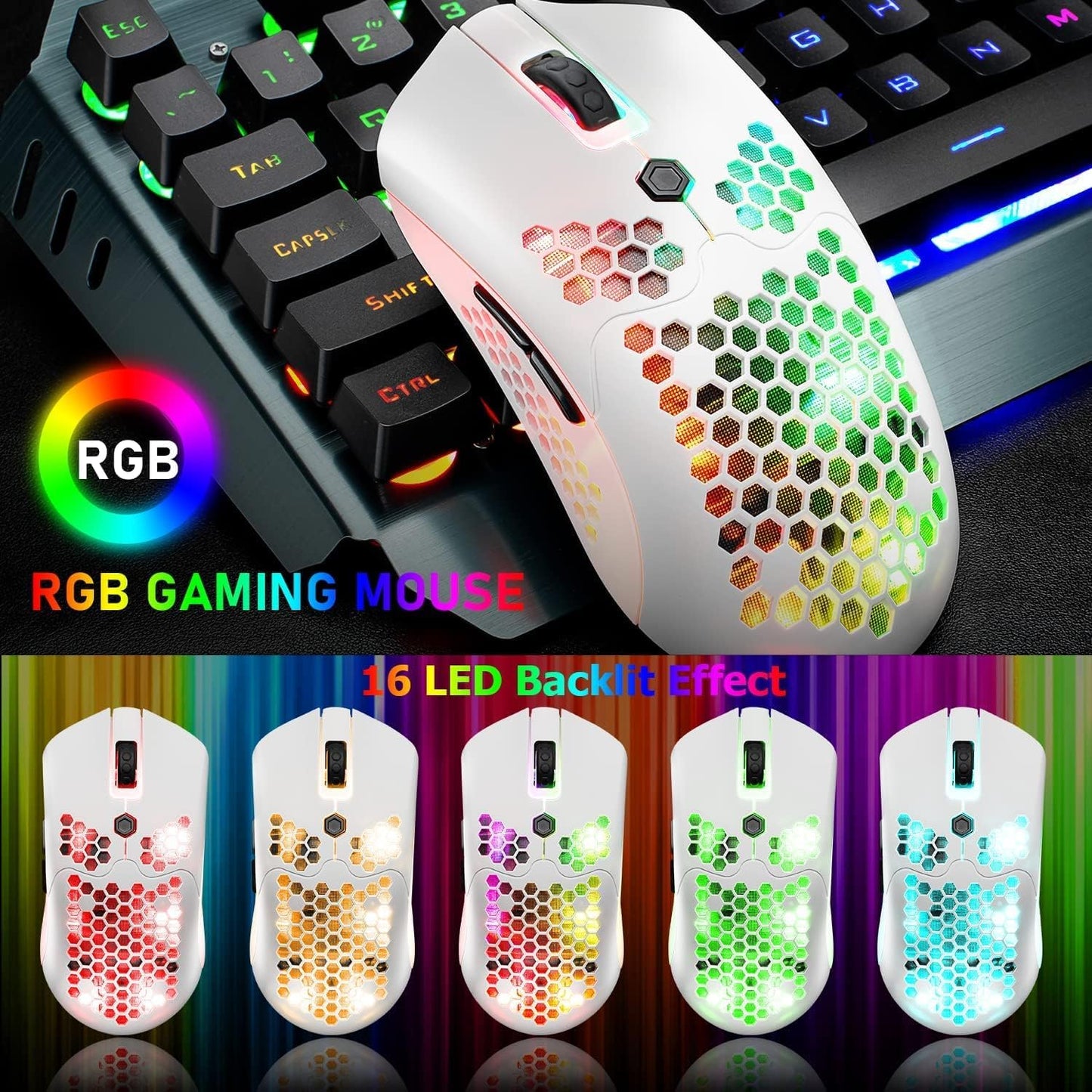 Compact T60 Wired Gaming Keyboard and Light Mouse Combo - Mini Portable Mechanical Keyboard with 62 Keys and RGB Backlit, paired with a 12000DPI Gaming Mouse. Compatible with PC, PS4, PS5, Xbox, featuring Linear Switches.