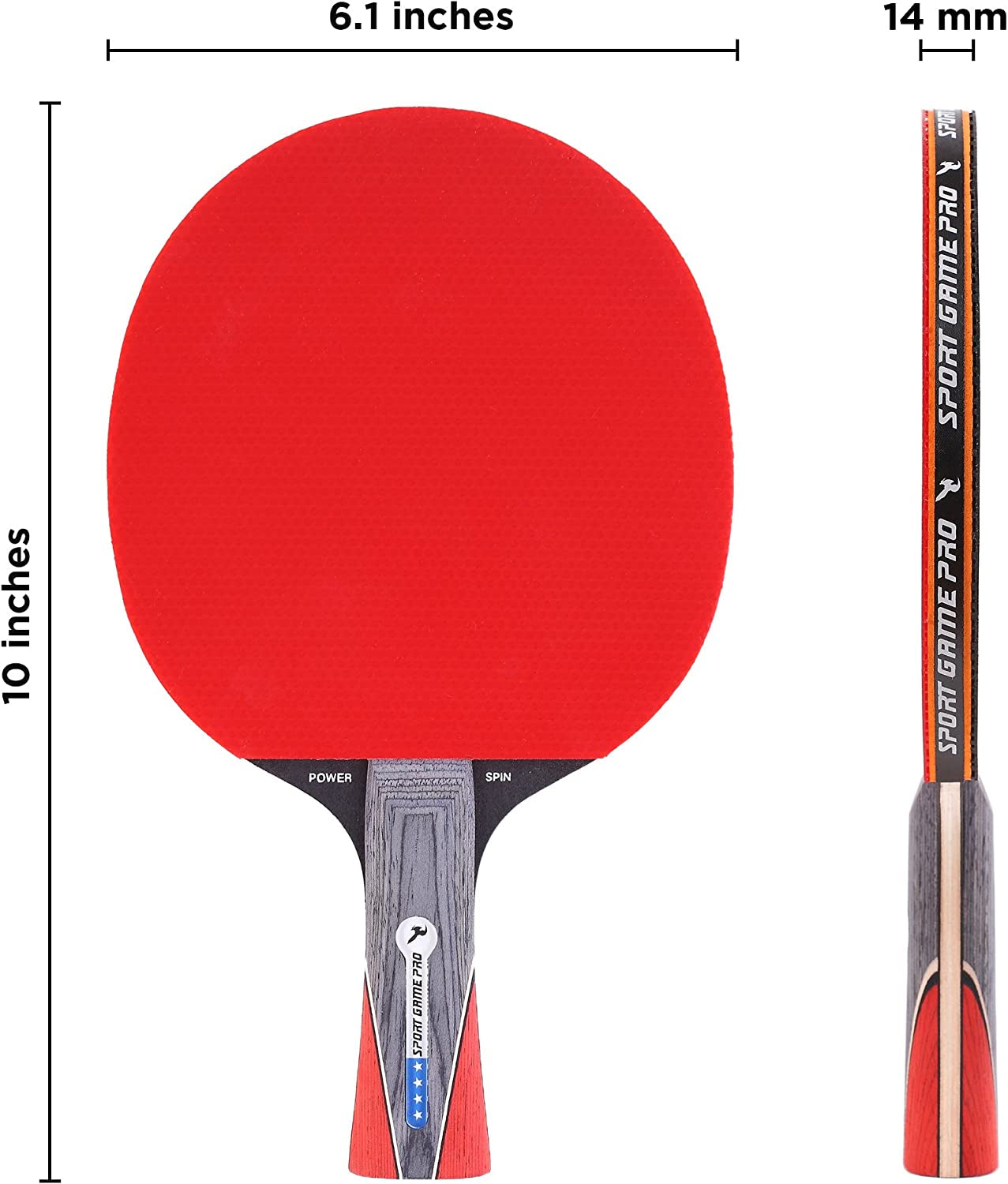 Ping Pong Paddle with Enhanced Spin and Complimentary Case