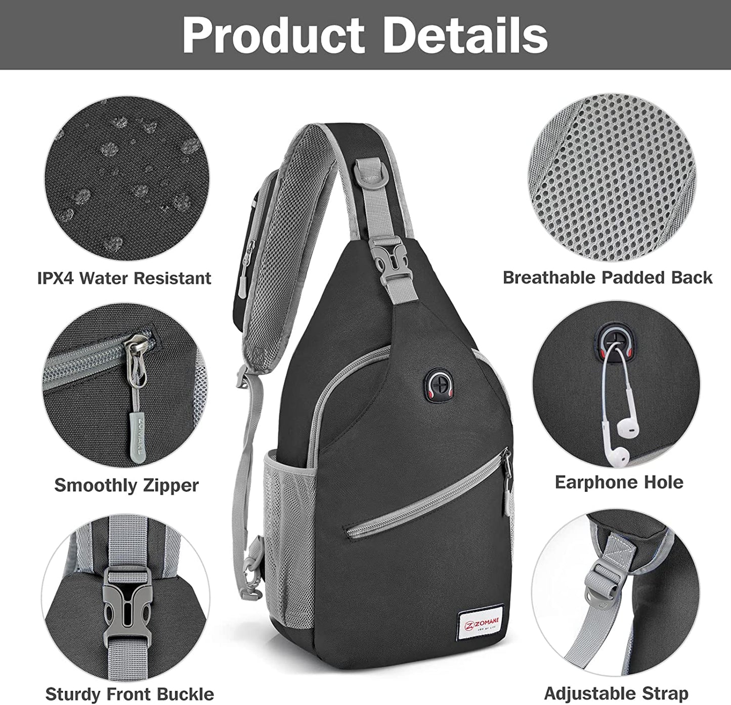 Crossbody Sling Backpack – A Versatile Shoulder Chest Bag for Both Women and Men. Ideal for Travel, Hiking, and Daypack Adventures