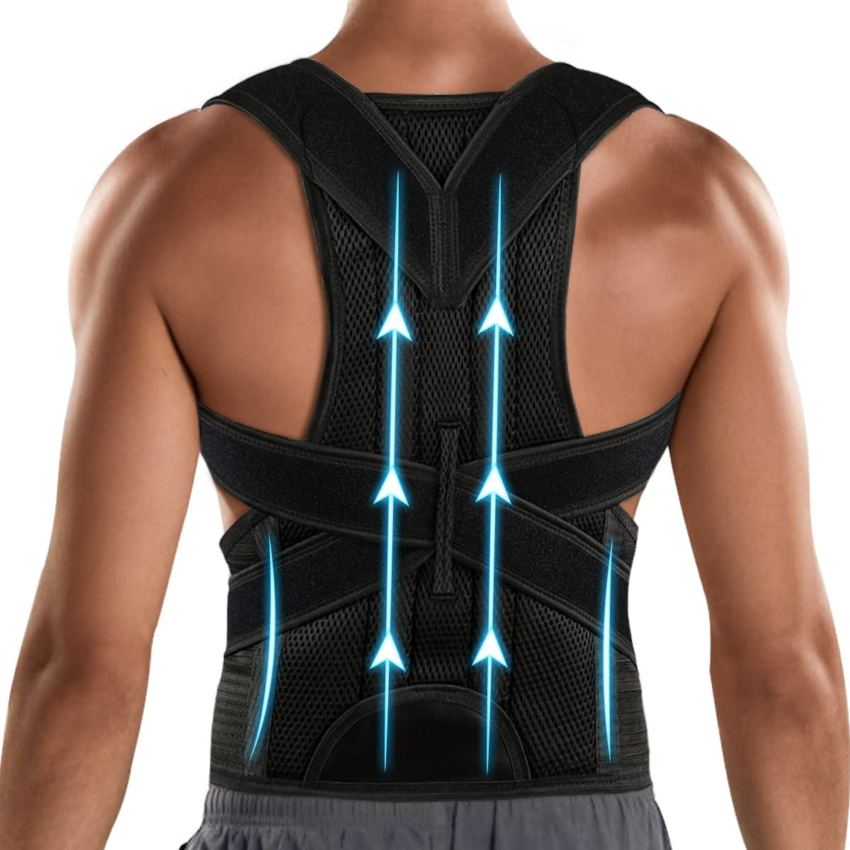 Posture Corrector for Men and Women: Back Brace designed for Lumbar Support and Upright Posture, Breathable Back Straightener to Improve Posture and Relieve Neck, Back, and Shoulder Pain Medium -(29-33 Inches)
