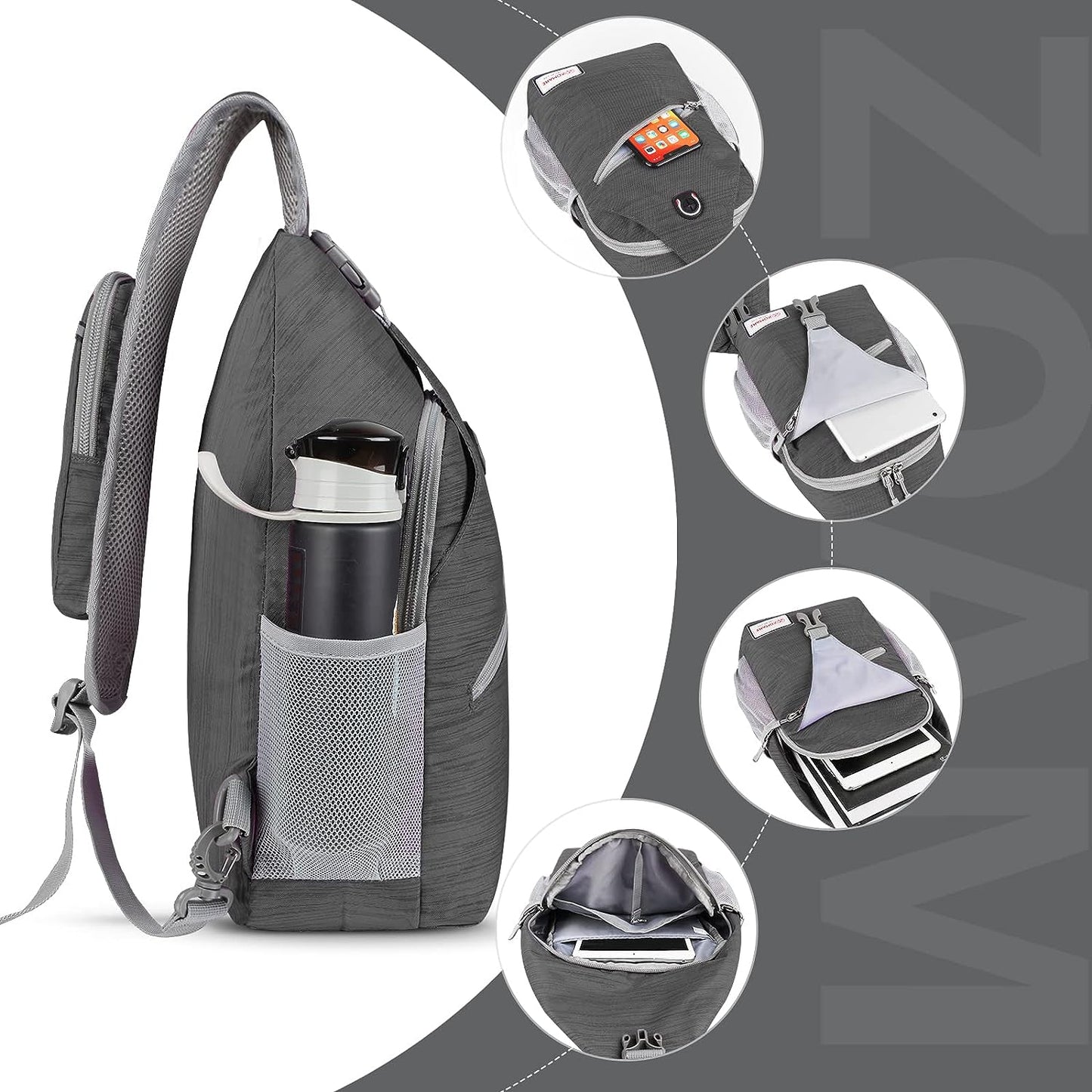 Crossbody Sling Backpack – A Shoulder Chest Bag designed for both Women and Men, perfect for Travel, Hiking, and Daypack use.