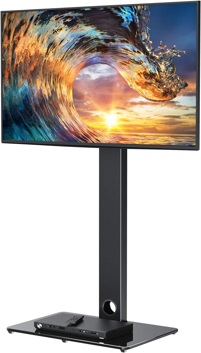 Universal Floor TV Stand/Base with Swivel Mount - Compatible with Most 32-70 inch LCD LED TVs - Adjustable Height, Efficient Cable Management, Space-Saving Design - VESA 600x400mm