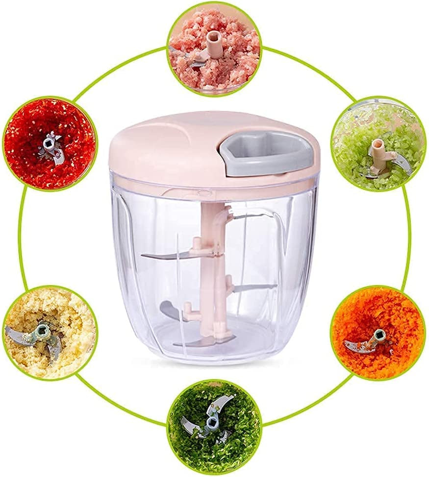Manual Food Chopper: Efficient Hand-Pull Veggies Processor for Onions, Peppers, Carrots, Nuts - Essential Kitchen Gadget