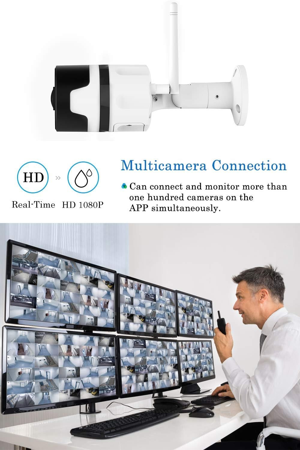 Outdoor Wireless Security Camera: Waterproof WiFi IP Camera with FHD 1080P, 180° Wide Angle, Motion Detection, Night Vision, and IP66 for Home Surveillance