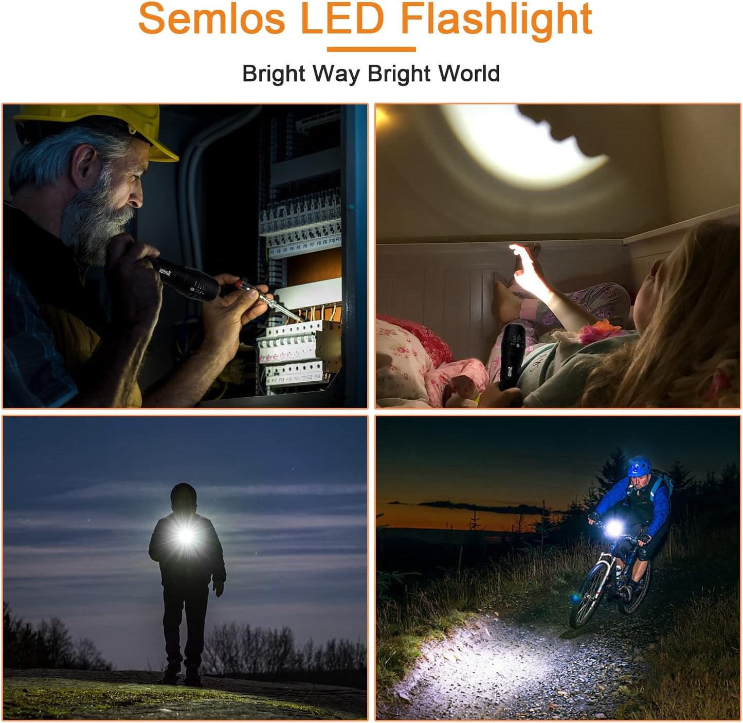 Ultra Bright Handheld Flashlight - High Lumens, 5 Modes, Zoomable, Waterproof - Ideal for Outdoor and Emergency Use (2 Pack)