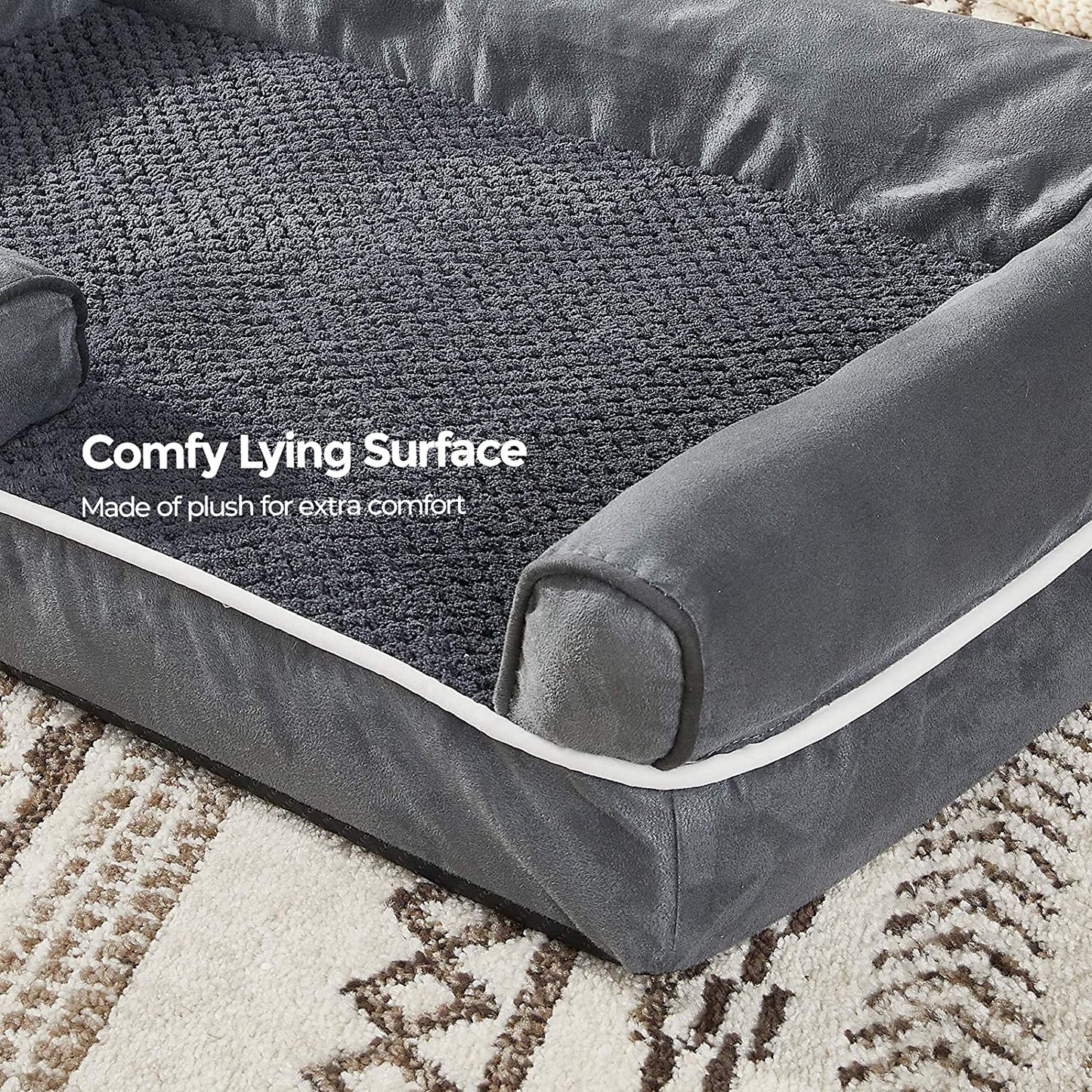 30'' Memory Foam Dog Bed Sofa with Removable Waterproof Cover, Machine Washable