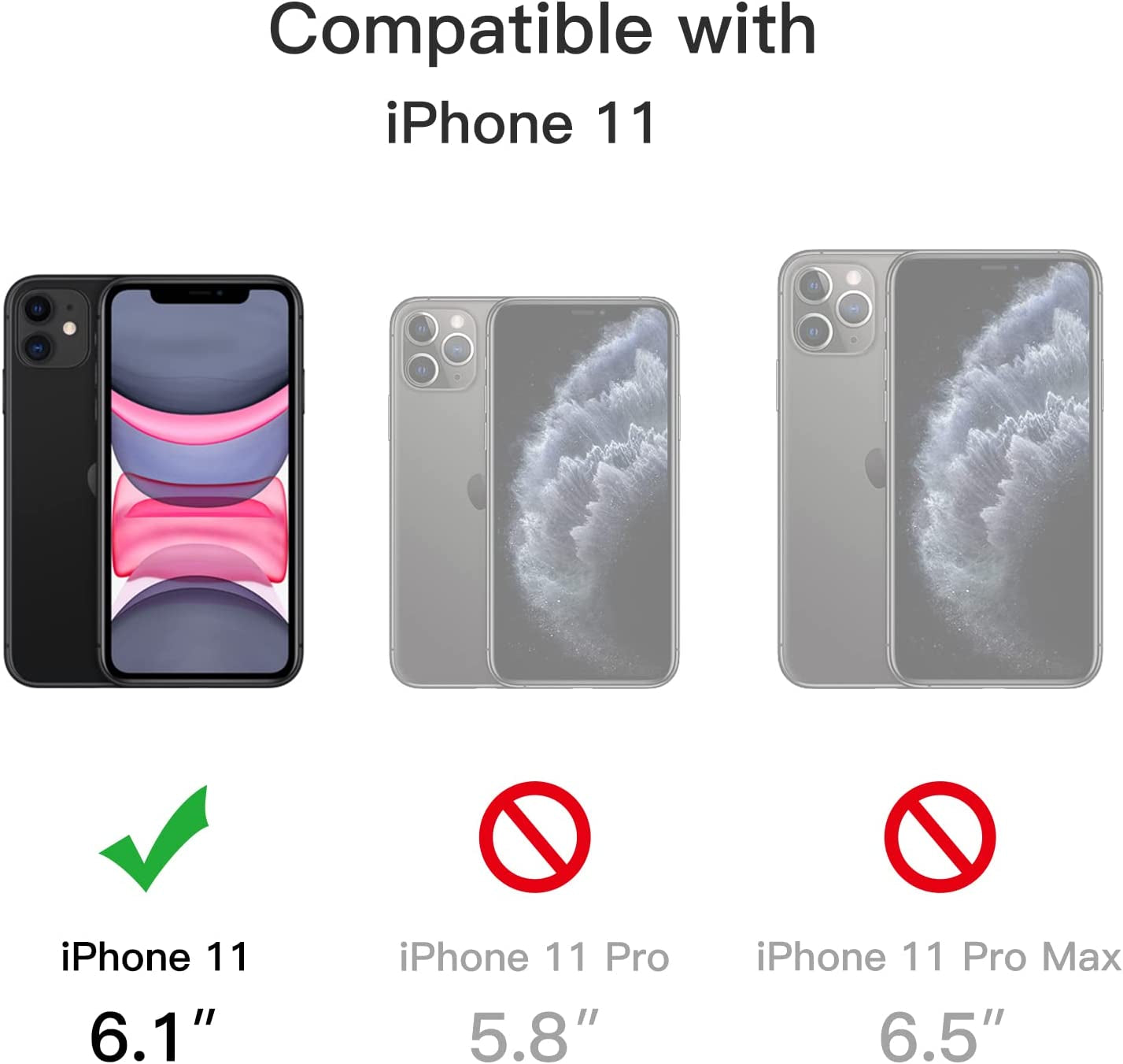 iPhone 11 6.1-Inch Matte Case - Military Grade Shockproof Drop Protection, Frosted Translucent Back Cover, Anti-Fingerprint - Black