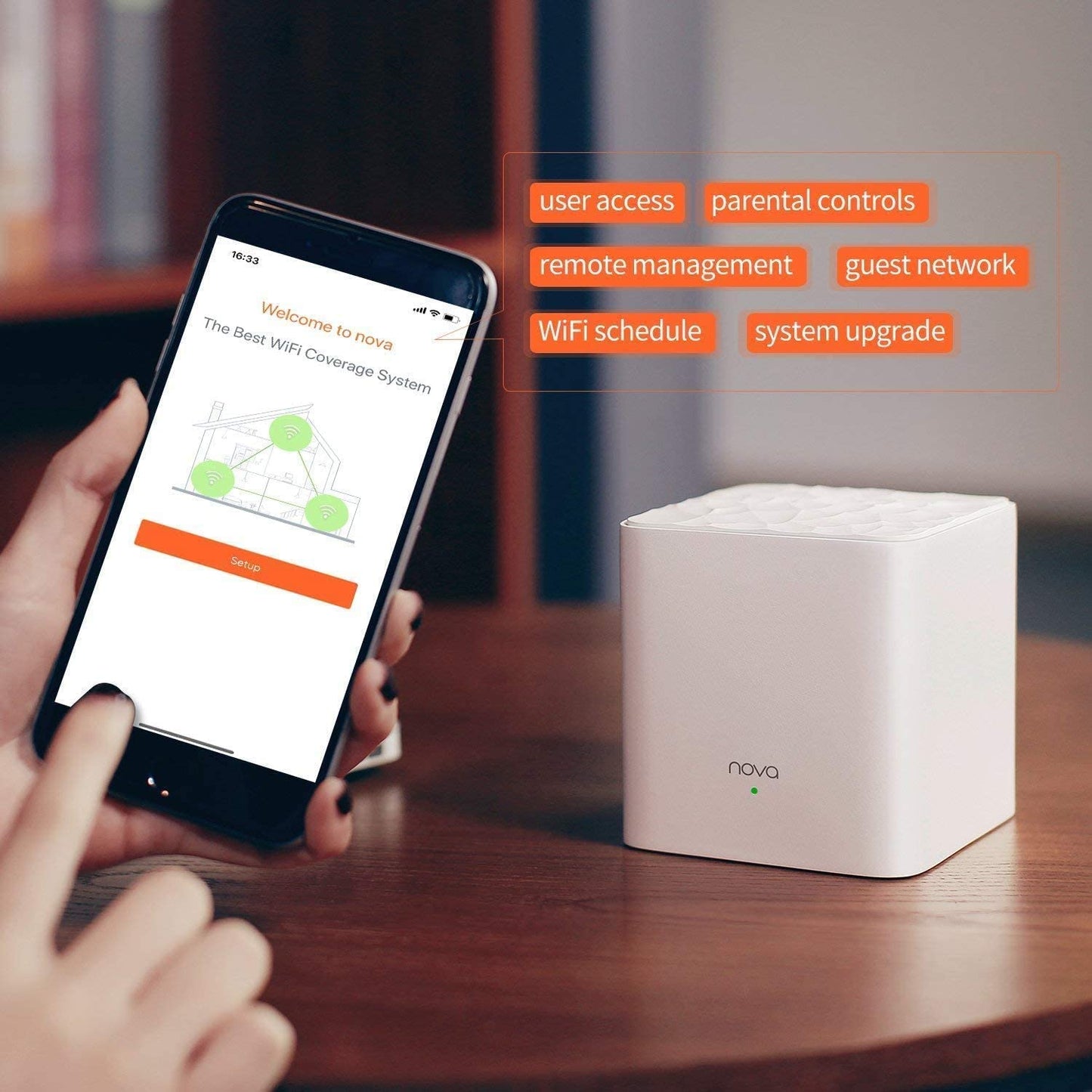 Mesh WiFi System (MW3) - Covers up to 2000 Sq.Ft. for Complete Home WiFi Coverage, Replaces Traditional Router and Extender, Easy Setup with Single Add-On Unit Connecting to Existing Nova Mesh WiFi Network via App, 1-Pack