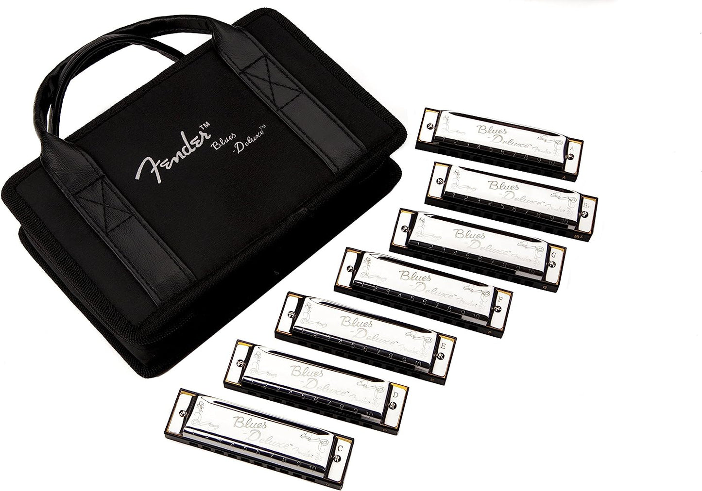 Blues Deluxe Harmonica Set, 7-Pack with Protective Case