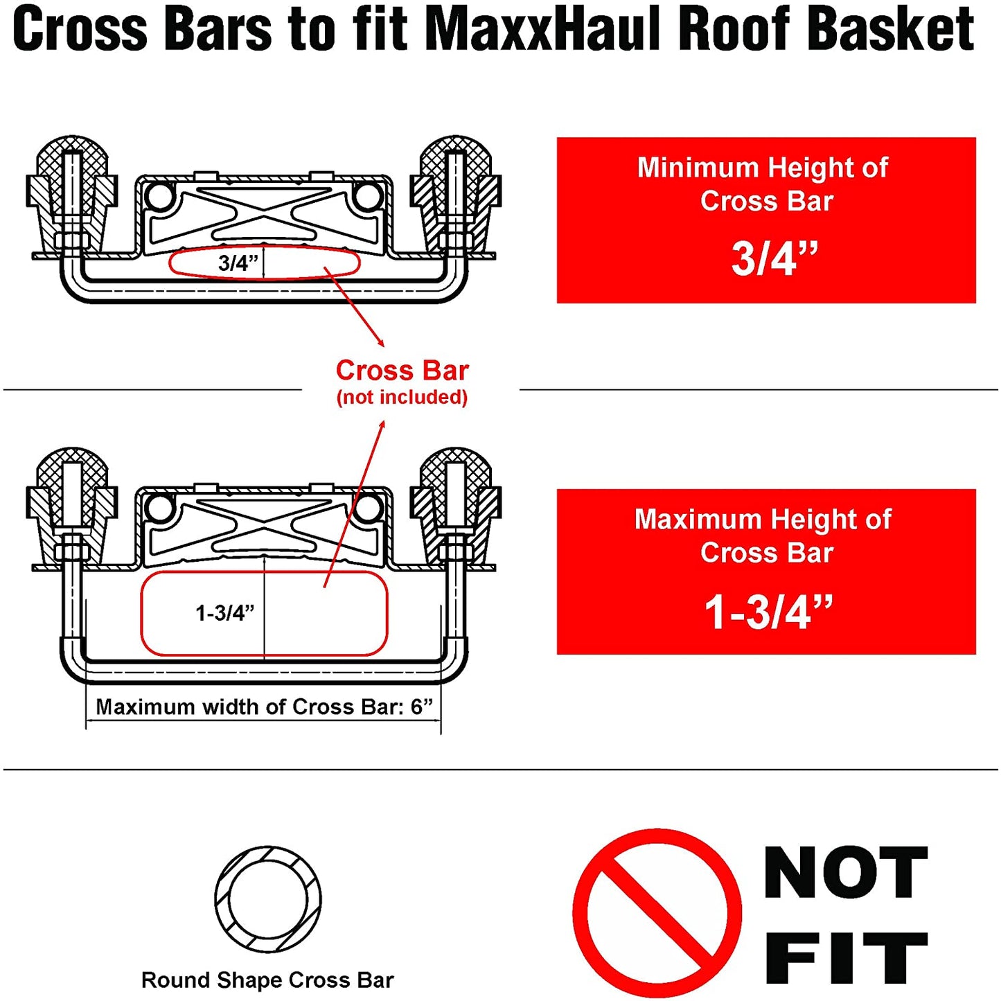 Universal Steel Roof Rack Car Top Cargo Carrier/Basket - 46" X 36" X 4-1/2" - 150 lb Capacity, Black