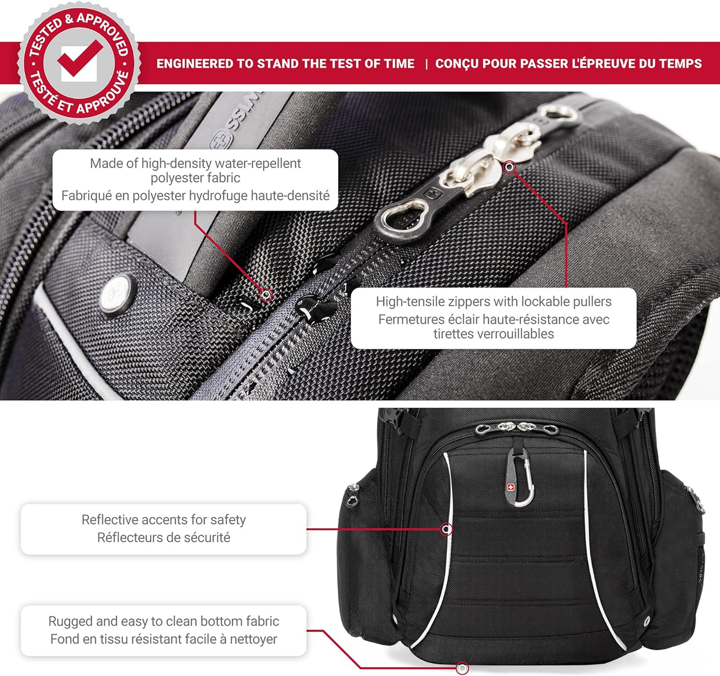 Carry-On Backpack with Rainproof Laptop Section and Tablet Compartment - Suitable for Laptops Ranging from 15.6-Inch to 17.3-Inch - Grey