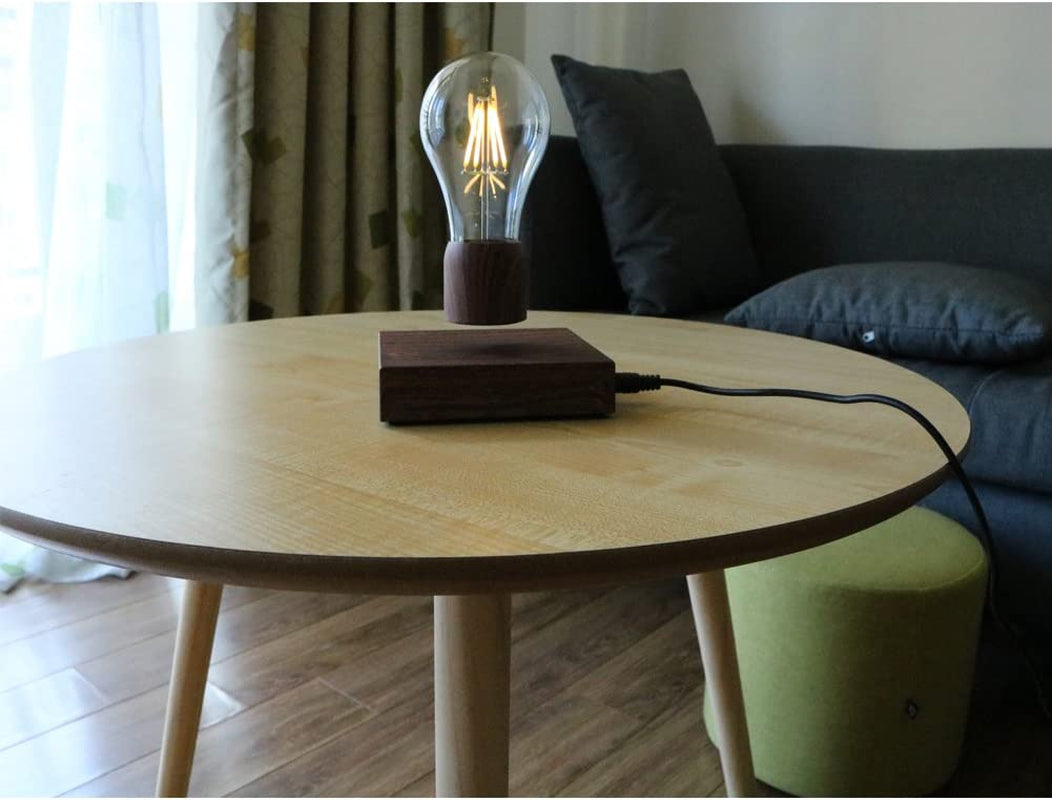 Magnetic Levitating Floating Wireless LED Light Bulb Desk Lamp - A Unique and Stylish Desk Tech Toy for Room Decor, Night Light, Home Office Decor, and Unique Gifts