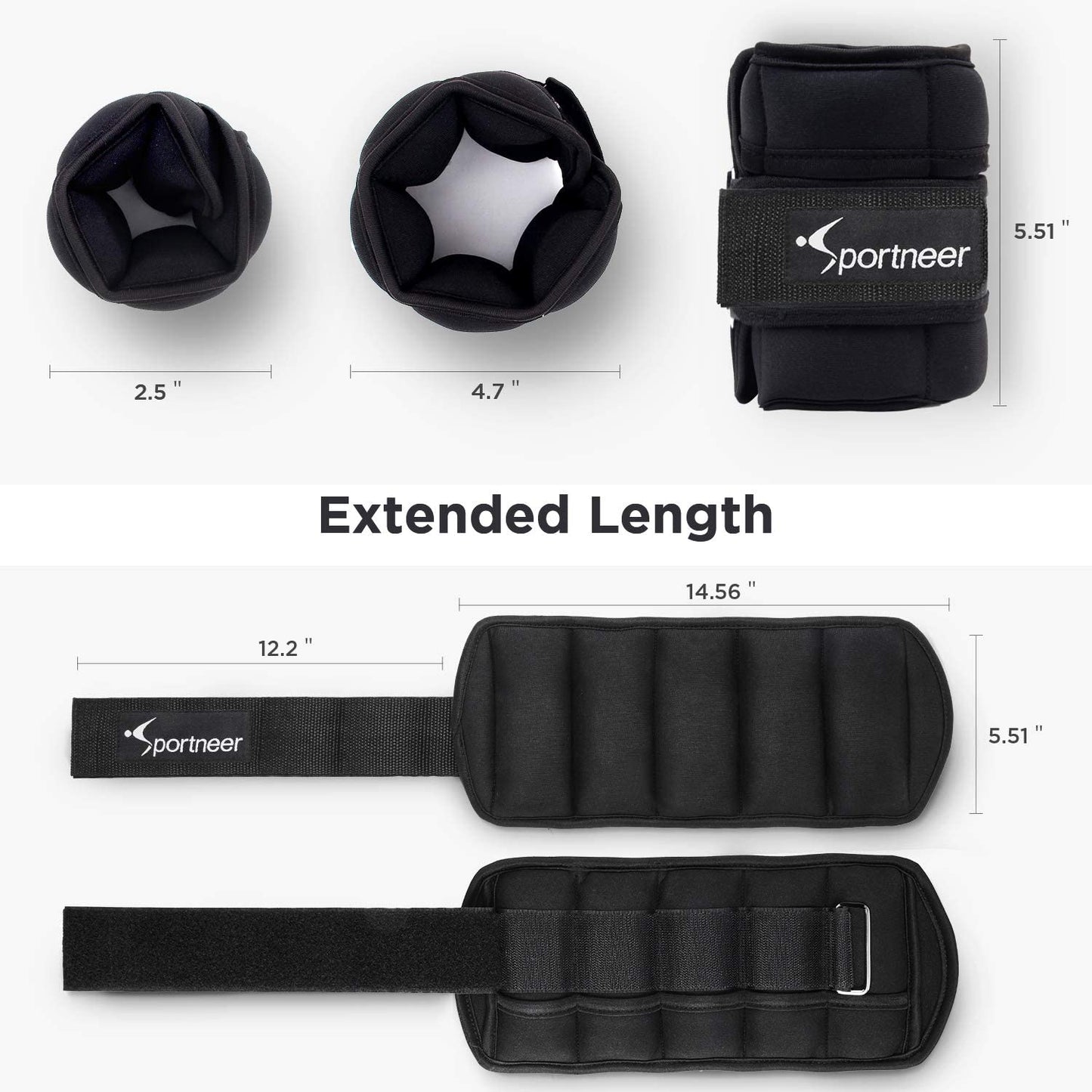 Adjustable Ankle Weights Set - 1 Pair, 2-10 lbs Leg Weight Straps for Women and Men - Ideal for Gym, Fitness, Workout, Walking, and Jogging - Each Ankle Weighs 1-5 lbs