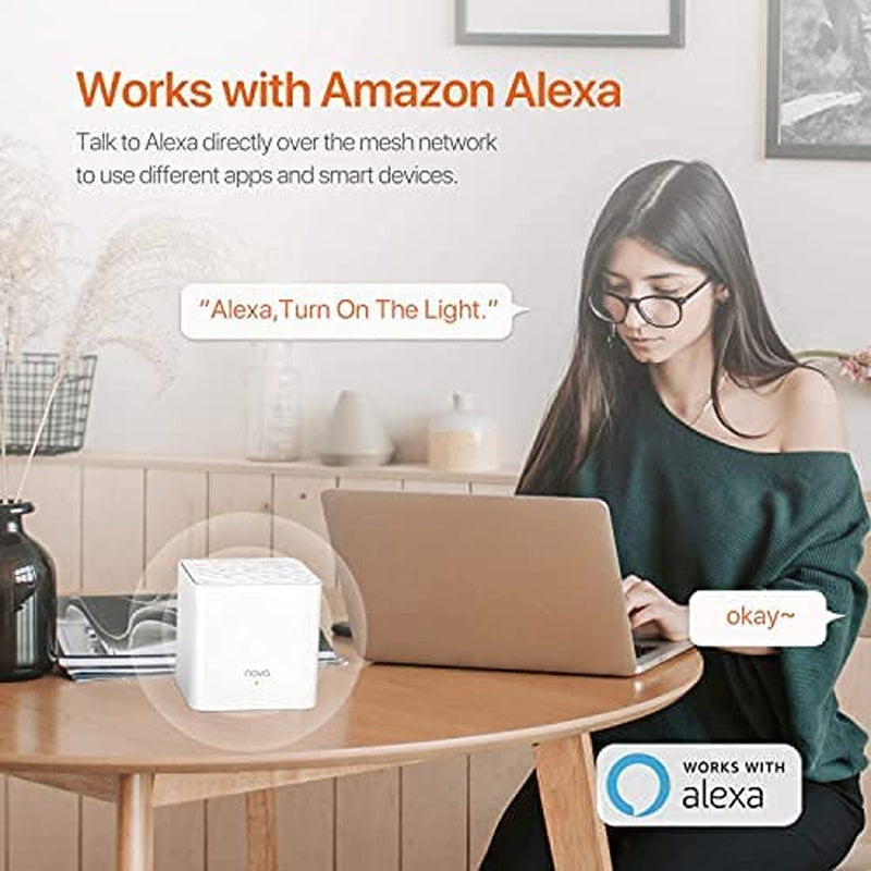 Mesh WiFi System (MW3) - Covers up to 2000 Sq.Ft. for Complete Home WiFi Coverage, Replaces Traditional Router and Extender, Easy Setup with Single Add-On Unit Connecting to Existing Nova Mesh WiFi Network via App, 1-Pack