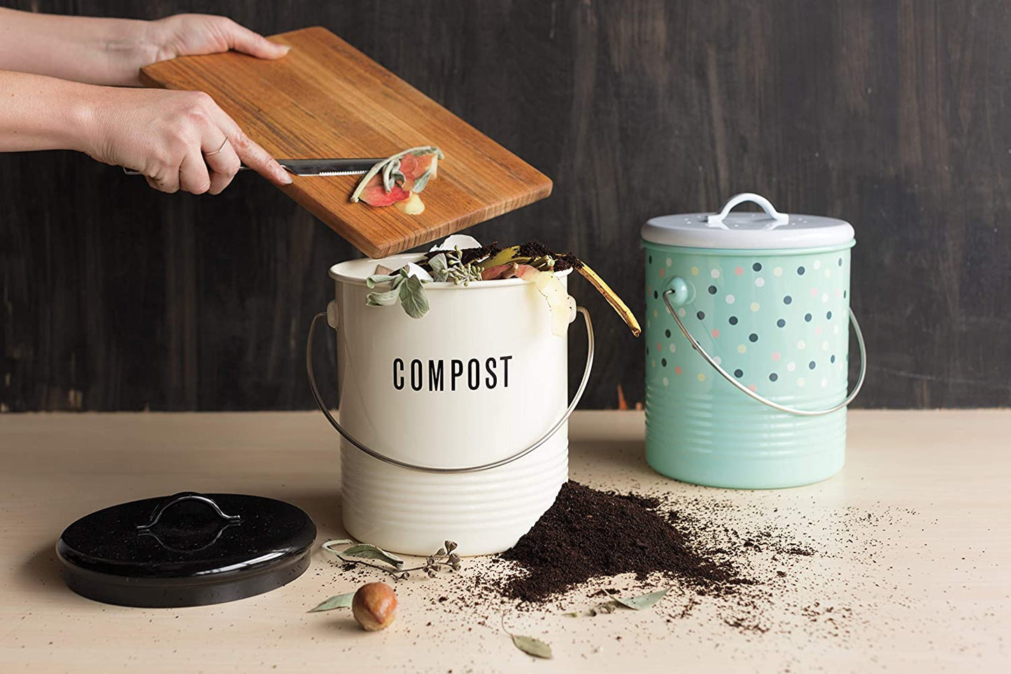Vintage Ivory Compost Bin by Now Designs