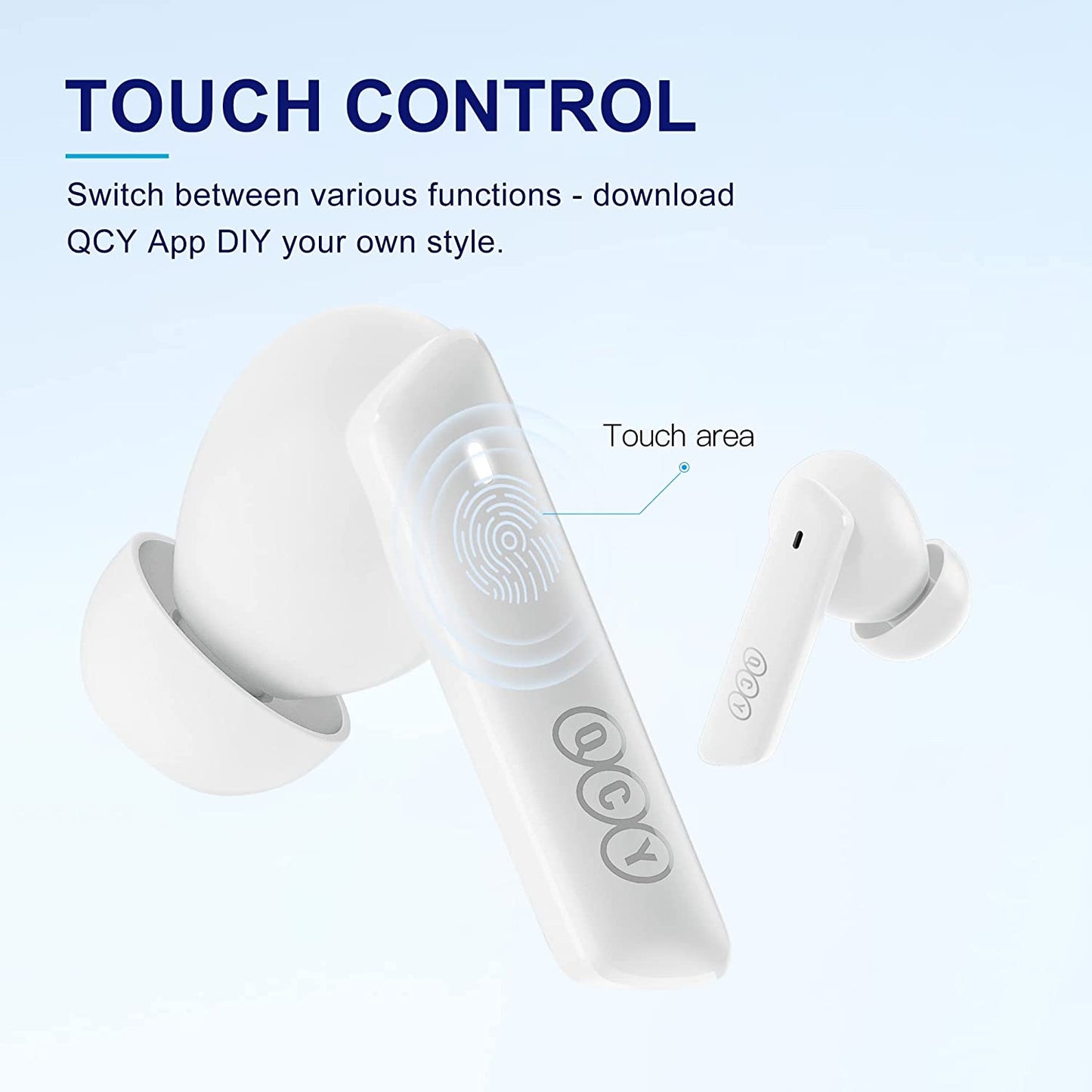 HT05 Wireless Earbuds with Multi-Mode Active Noise Cancelling - Bluetooth Headphones with Ai-Enhanced Calls, 6 Mics, Anti-Wind Noise, Transparency Mode, Custom EQ App, 7.5H + 24H Playtime, Bluetooth 5.2