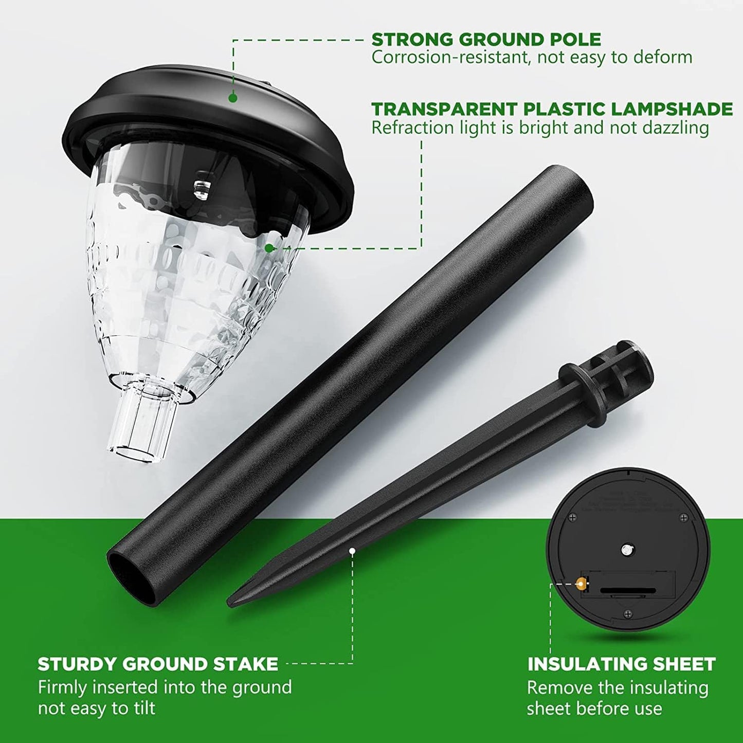 10-Pack Super Bright Solar Garden Lights - Waterproof LED Landscape Lighting Decorative for Walkway, Patio, and Yard, Provides Up to 14 Hours of Lighting from Dusk to Dawn