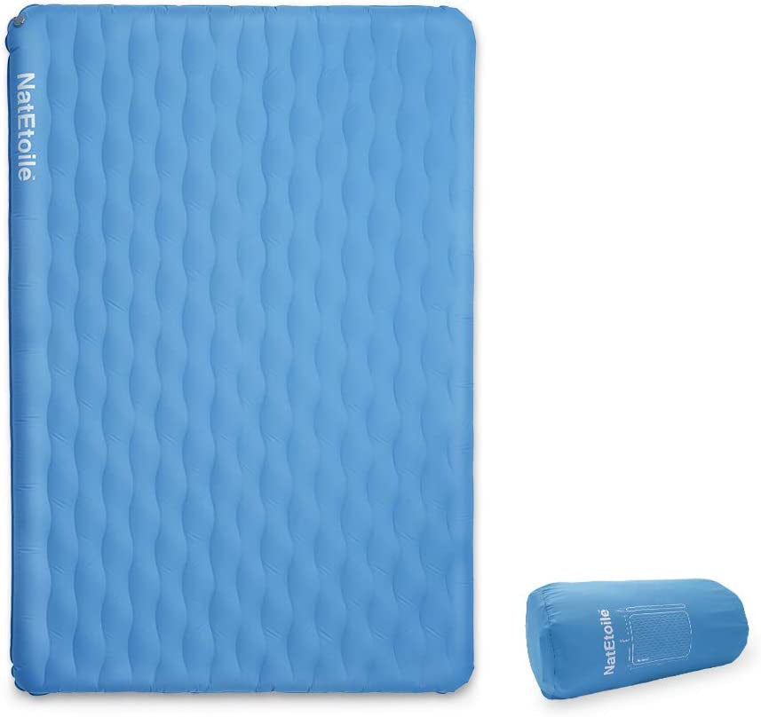 Double Camping Air Mattress - 6.3" Thick Queen Size Inflatable Sleeping Pad for Two People, Ideal for Camping, Tent, and Cot, Blue