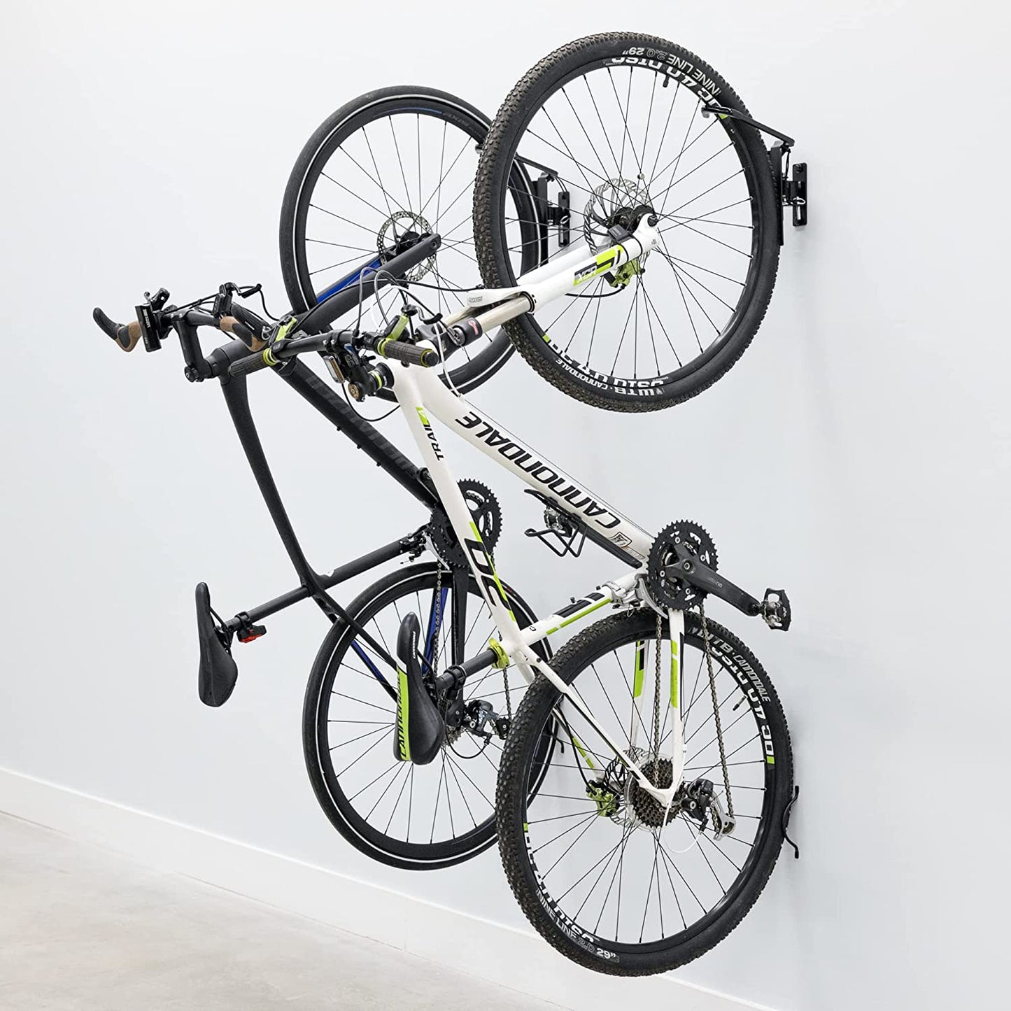 2 Pack Swivel Bike Wall Rack, Garage Hanger Hook - Black