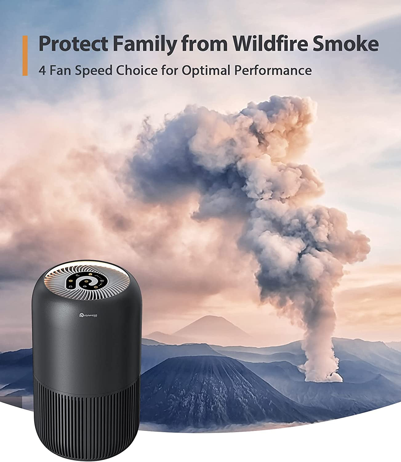 HEPA Air Purifier for Bedroom and Home: Designed to Address Allergies and Pet Concerns. Features True HEPA Activated Carbon Filter for Efficient Air Cleaning. Operates Quietly at 23dB with Pet Mode, Night Light, and 4 Fan Speed Options.