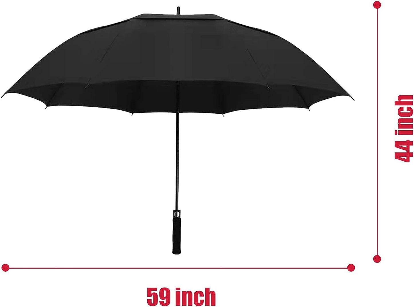 Extra Large Windproof Golf Umbrella - 62/68 Inch Diameter - Automatic Open with Double Canopy Vented Design - Designed to Withstand Rain and Wind - Ideal for Adults seeking Oversized Protection.
