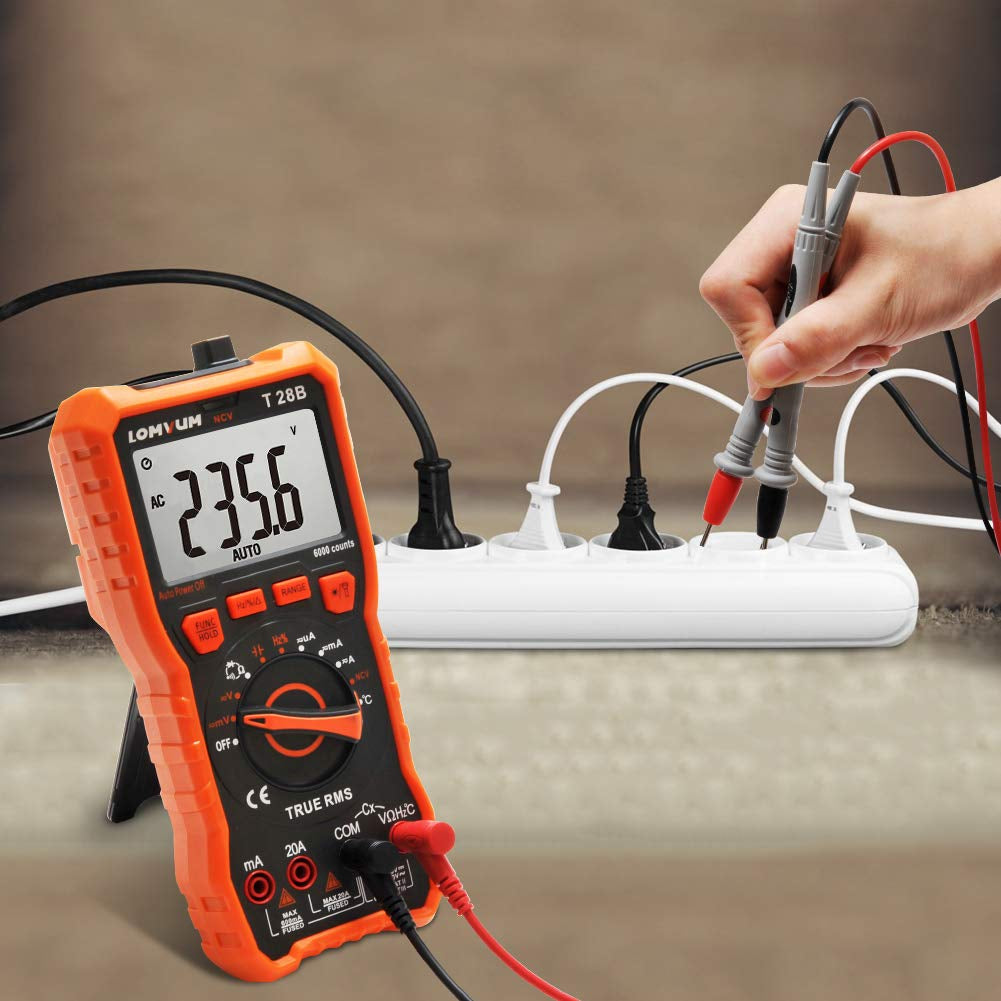 6000 Counts Auto-Ranging Digital Multimeter - AC/DC Voltage and Current Detector, NCV, Resistance, Capacitance, Diode Test, Duty Cycle Tester - Features a 2.7 Inch LCD Screen