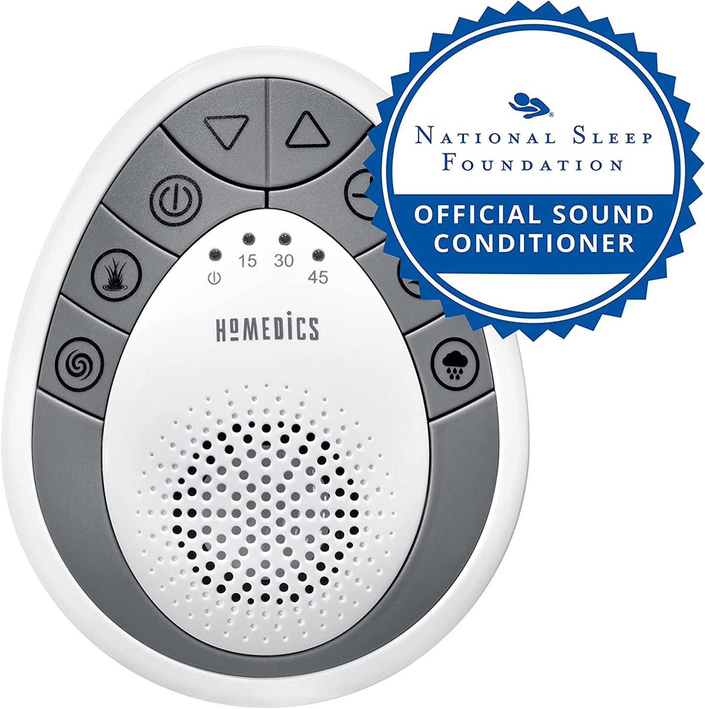 Portable White Noise Sound Machine: Provides Sleep Therapy at Home, in the Office, for Babies, and While Traveling. Features 4 Relaxing Nature Sounds, Battery Operation, and an Auto-Off Timer.