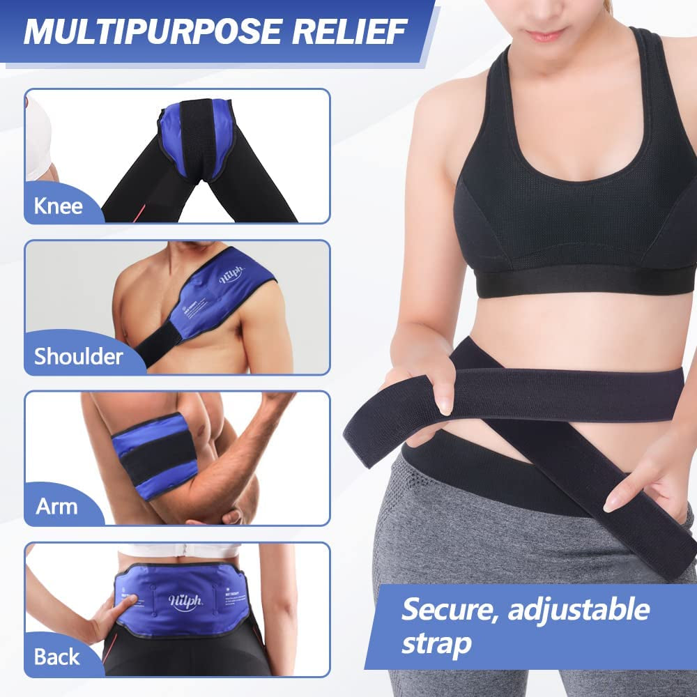 Reusable Ice Back Wrap for Injuries, Hot Cold Therapy Ice Pack Belt for Waist & Lower Back Pain Relief, Sciatica, Herniated Discs, Scoliosis