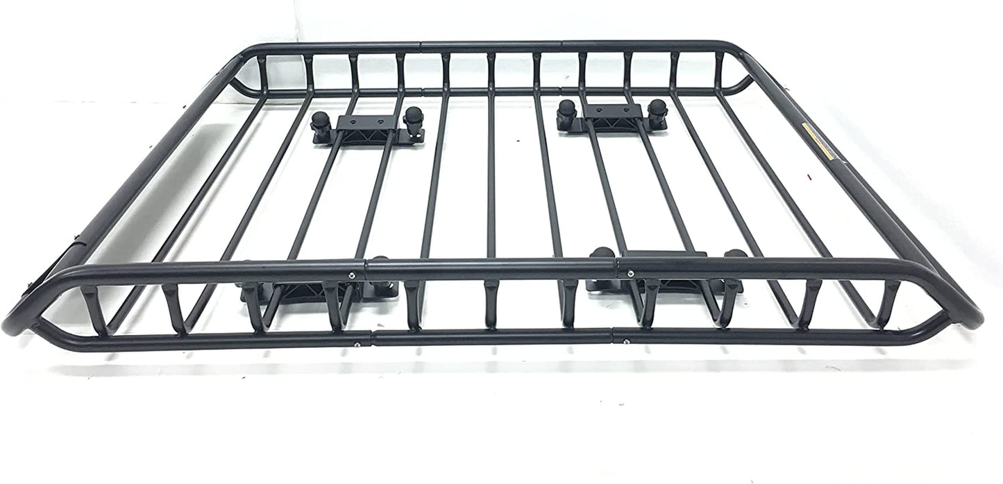 Universal Steel Roof Rack Car Top Cargo Carrier/Basket - 46" X 36" X 4-1/2" - 150 lb Capacity, Black