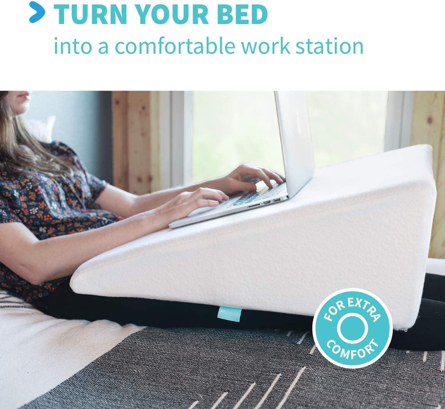 Cooling Bed Wedge Pillow with Gel Memory Foam Top - 10 Inch Wedge - Provides Elevated Support for Lower Back Pain, Acid Reflux, Heartburn, Allergies, and Snoring - Comes with an Ultra Soft Breathable Cover