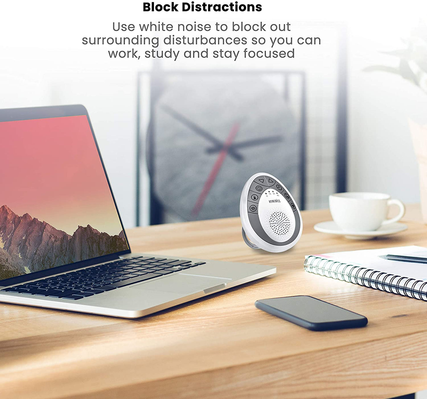 Portable White Noise Sound Machine: Provides Sleep Therapy at Home, in the Office, for Babies, and While Traveling. Features 4 Relaxing Nature Sounds, Battery Operation, and an Auto-Off Timer.