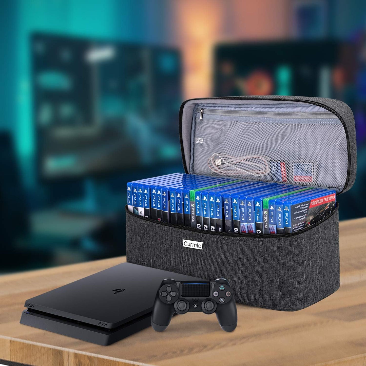 Universal Game Disc Storage Bag - Portable Gaming Disk Carrying Case for Multiple Consoles, Holds up to 24 Discs, Compatible with PS4/PS4 Pro/PS3/PS5/Xbox One/Xbox Series X/S, Patent Pending, Black