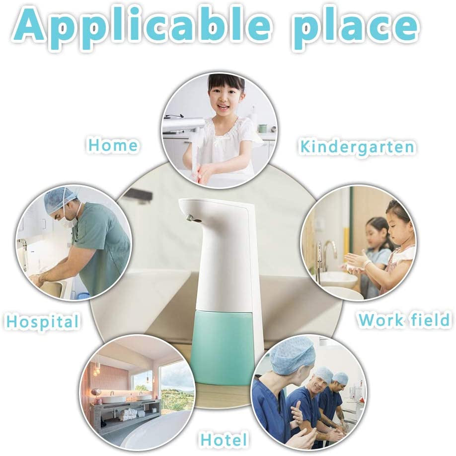 Bathroom Touchless Soap Dispenser: Auto Foam Dispenser, 240ml Capacity, Blue Reservoir.