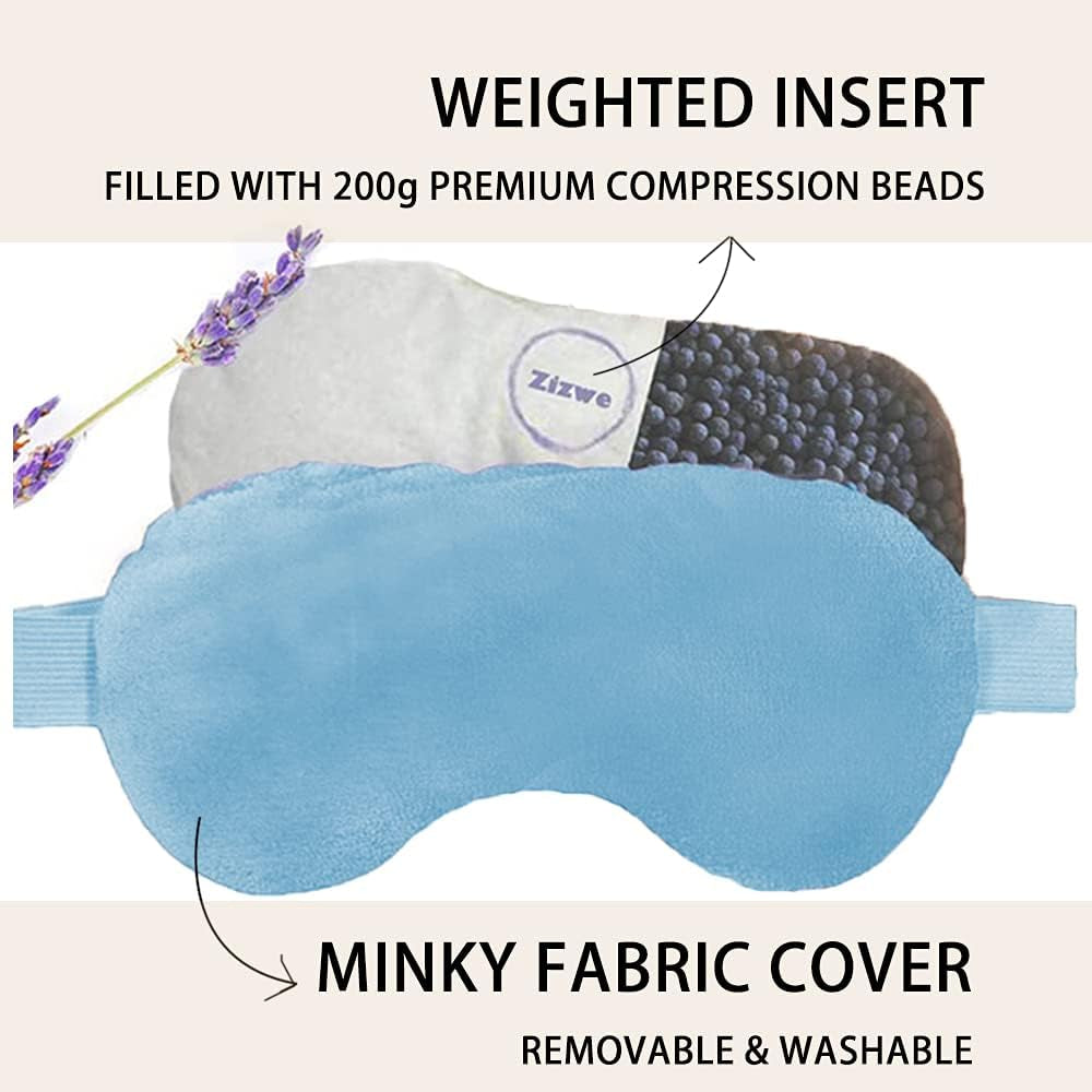 Dry Eyes Sleep Eye Mask: Microwave Activated & Freezable for Moist Heat, Puffy Eyes Relief. Adjustable, Washable, Blue.