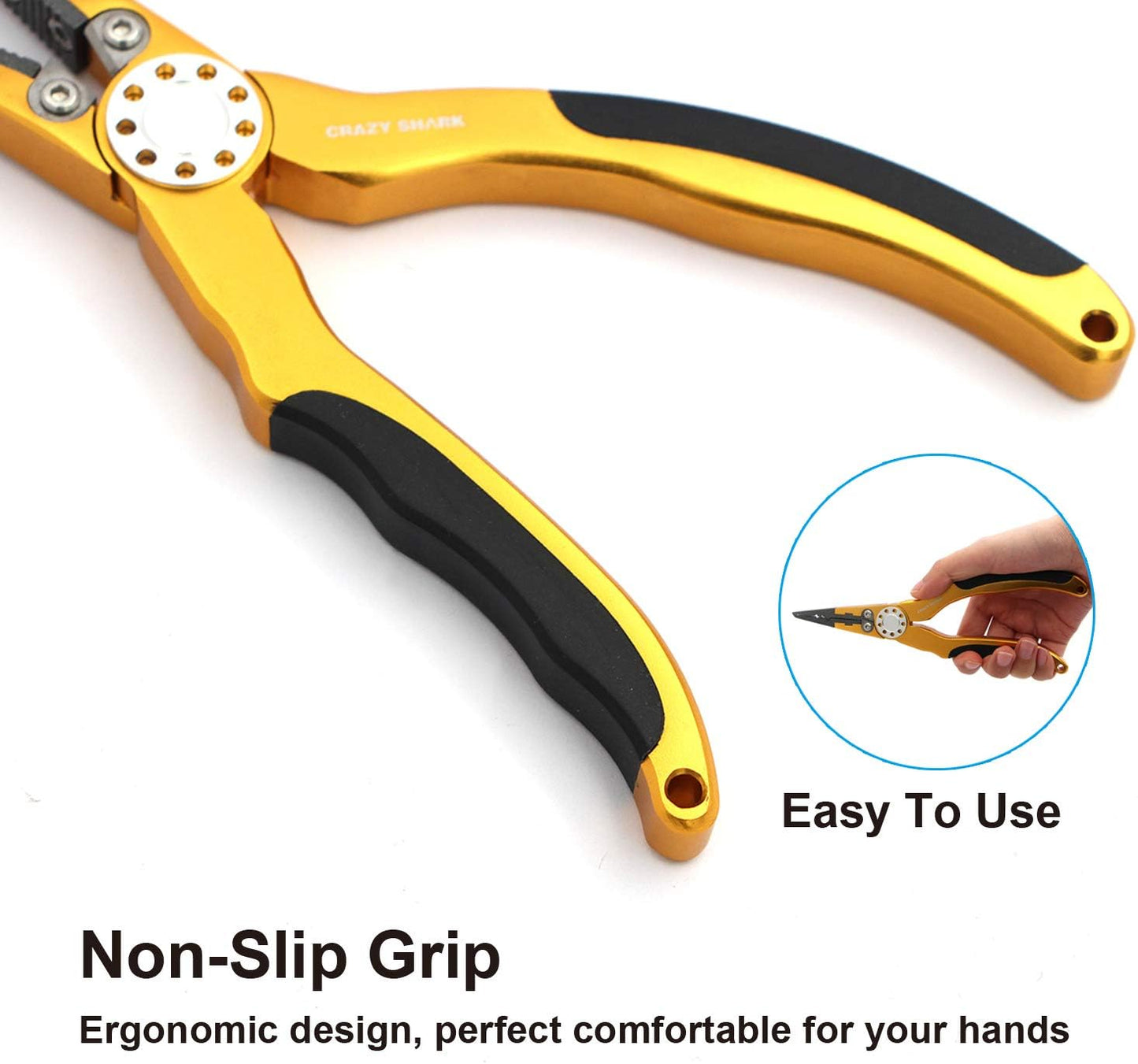 Premium Aluminium Fishing Pliers with Stainless Steel Hook Remover, Saltwater Resistant Gear, Spilt Ring Pliers, Tungsten Carbide Cutters, and Braid Line Cutters