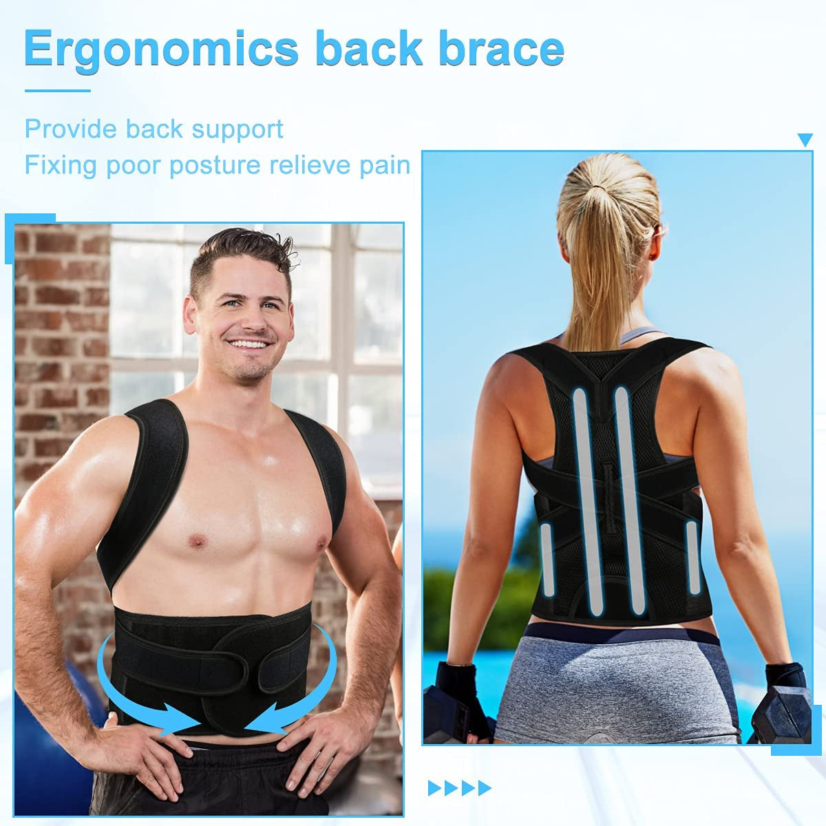 Posture Corrector for Men and Women: Back Brace designed for Lumbar Support and Upright Posture, Breathable Back Straightener to Improve Posture and Relieve Neck, Back, and Shoulder Pain Medium -(29-33 Inches)