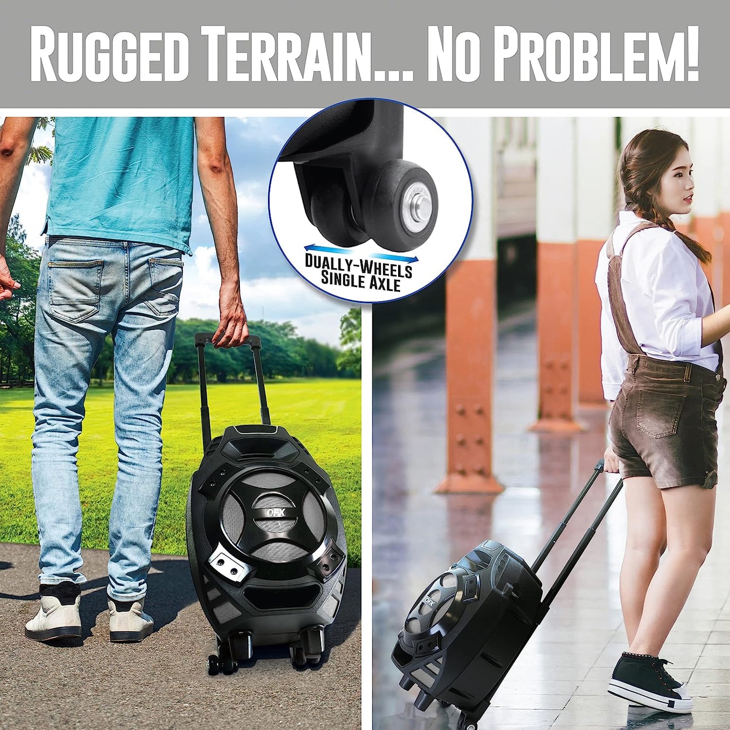 Silver Portable Bluetooth Speaker with 8-inch Subwoofer - Wireless Outdoor Party Aux