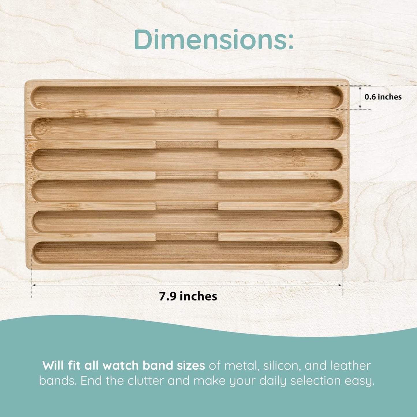 Premium Wooden Watch Band Organizer - Compatible with All Apple Watch Bands - Watch Band Holder and Stand - (Walnut Finish)