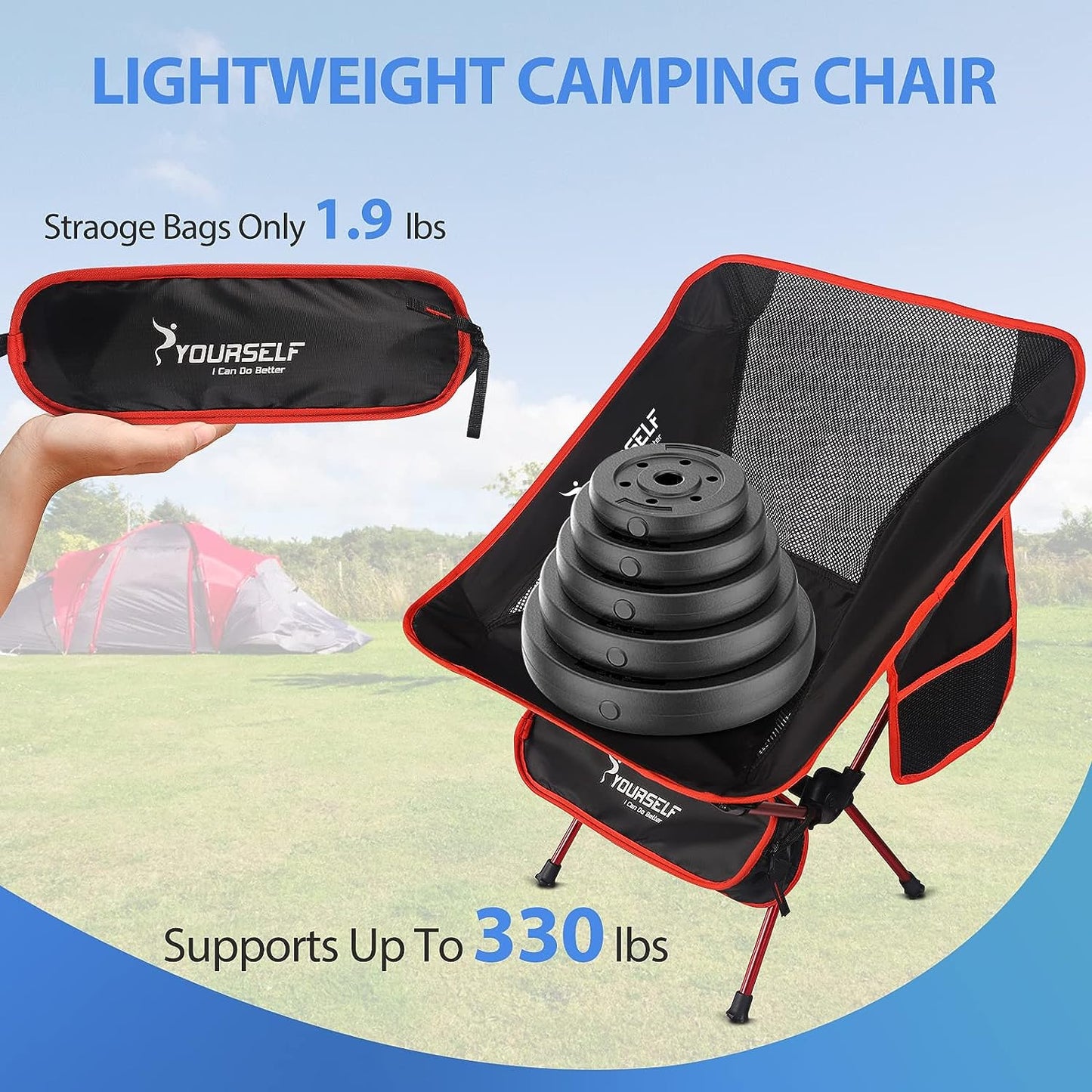 Portable Camping Chairs - Foldable, Lightweight, and Comfortable for Adults, Ideal for Outdoor Use, Beach, Lawn, and Camping Activities