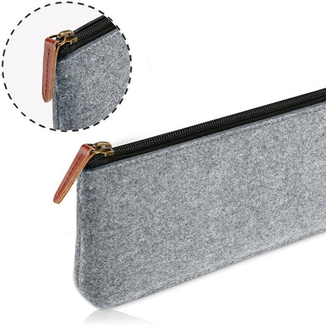 2 Pack Pencil Bag Pen Case, Stationery Pouch Zipper Bag Zip Pencil Case for Eraser Pencil Marker School Supplies Storage (Grey)