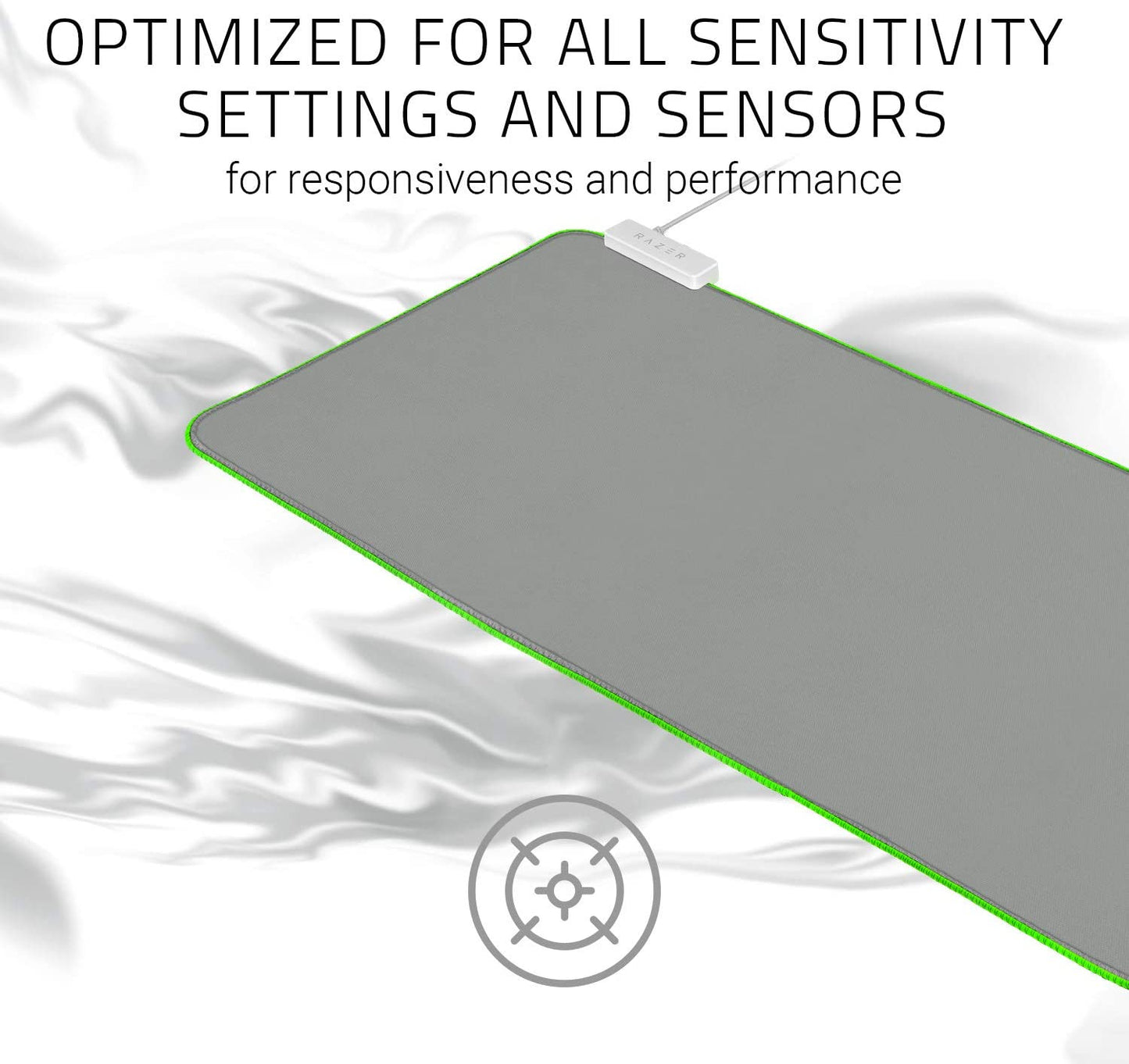 Mercury White Extended Chroma Gaming Mousepad: Customizable Chroma RGB Lighting - Soft Cloth Material - Enhanced Control and Speed - Non-Slip Rubber Base