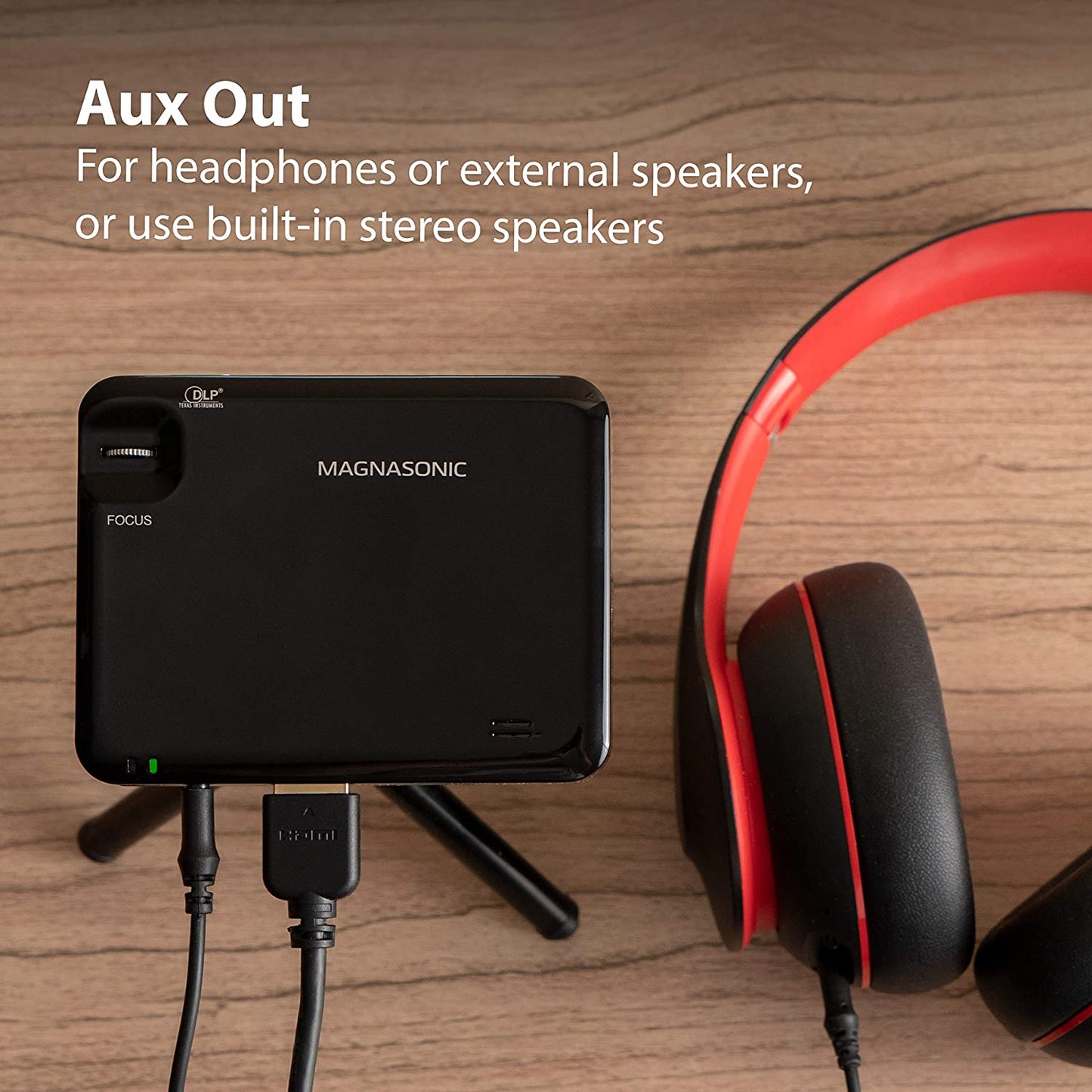 PP60 LED Pocket Pico Video Projector - Compact Design with HDMI, Rechargeable Battery, Built-In Speaker, and DLP Technology. Enjoy a 60" Hi-Resolution Display for Streaming Movies, Presentations, and Content from Smartphones, Tablets, and Laptops.