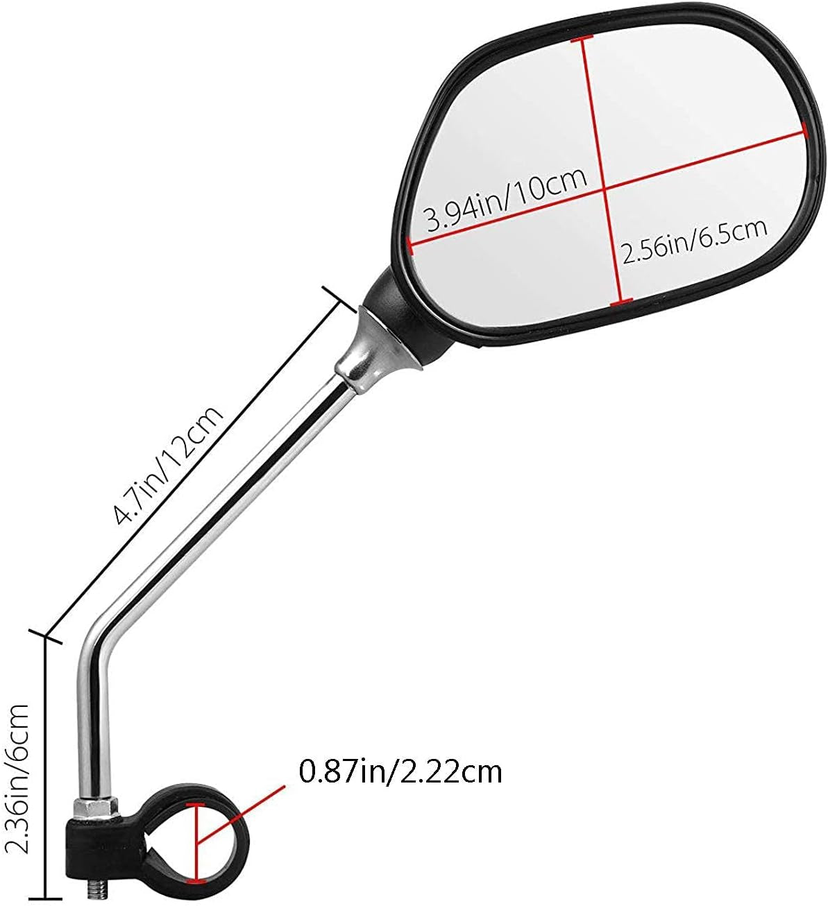 Mountain Bike Handlebar Mirrors: 1 Pair of HD Blast-Resistant, Adjustable Rotatable Glass Mirrors for Safe Rearview on Mountain Bikes and Motorcycles.