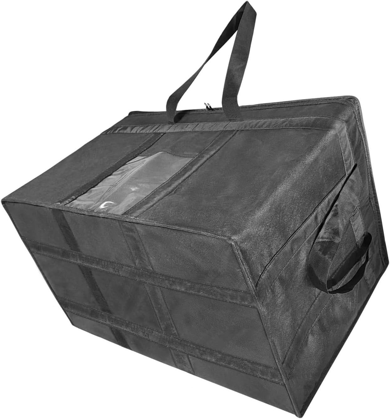 Extra Large Insulated Cooler Bag with Zipper Closure - Reusable Grocery Shopping Bag for Hot or Cold Food - Collapsible Delivery Bag for Instacart, Restaurants, and Food Transport - 23"W x 15"H x 14"D (Black)